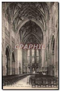 Old Postcard Liege Interior L & # 39Eglise Saint Jacques