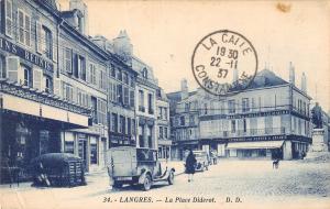 US2223 France Langres La Place Diderot Vintage Cars Voitures bank confiserie