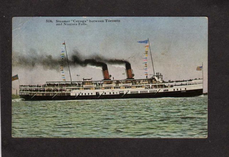 Steamer Steamship Cayuga Ship Toronto to Niagara Falls Ontario Carte Postale ON