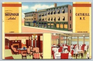 1946  Catskill  New York  New Saulpaugh Hotel   Postcard