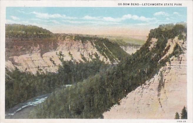 New York Letchworth State Park Ox Bow Bend Curteich