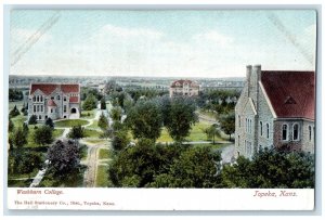 c1905 Washburn College Hall Stationery Exterior Building Topeka Kansas Postcard