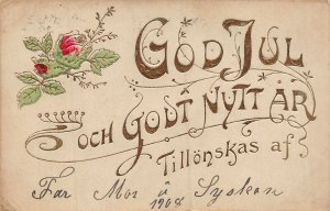 GOD JUL-OG GODT NYTTÅR--TILLONSKAS AF~1908 POSTCARD 