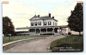 BLOOMINGTON, IL Illinois ~ Golfing  c1910s The COUNTRY CLUB  Postcard