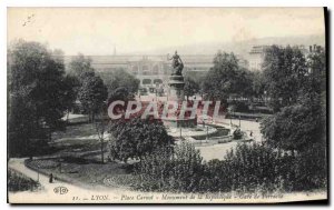 Old Postcard Lyon Place Carnot Monument of the Republic Gare Perrache