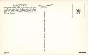 SAN DIEGO CALIFORNIA US Grant Hotel Road Runner postcard 100266