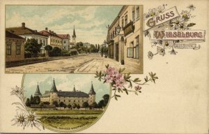 austria, WIESELBURG, Main Square, Imperial Castle Wolfpassing (1900) Postcard