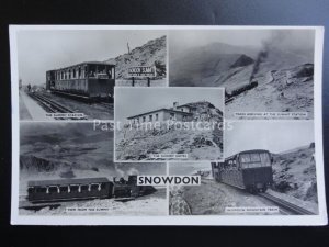 Snowdon Summit Multiview & Hotel 'Summit of Snowdon Stamp' c1959 RP Old Postcard