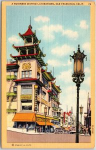 San Francisco California, Business District, Chinatown, Bazaars, Shops, Postcard