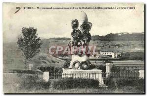 Old Postcard Rueil Commemorative Monument to the Battle of Buzenval Army