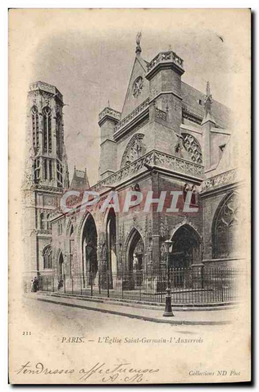 Old Postcard Paris Church Saint Germain Auxerrois