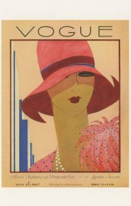 London 1927 Fashion Summer Hat Edwardian Vogue Magazine Postcard