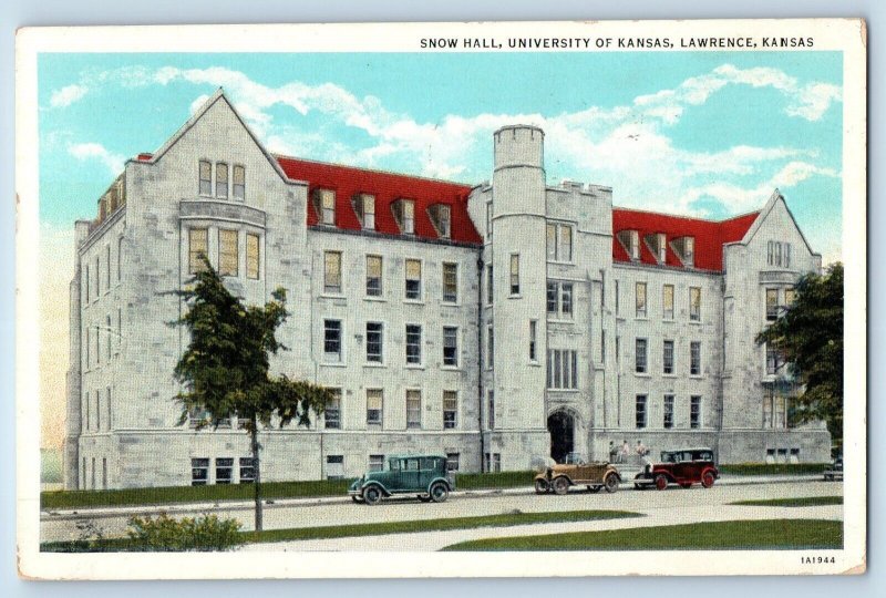 Lawrence Kansas KS Postcard Snow Hall University Kansas Exterior Building 1944