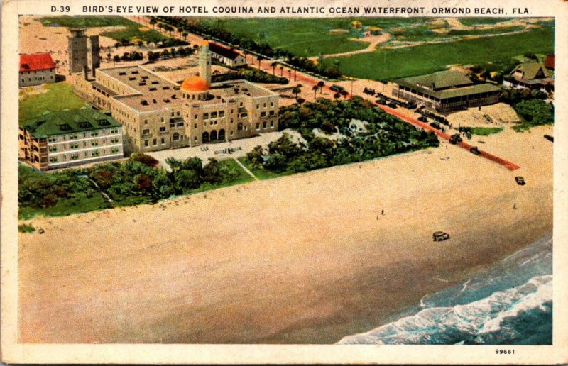 Florida Ormond Beach Birds Eye View Hotel Coquina & Atlantic Ocean Waterfront...