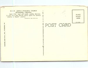 Postcard CHURCH SCENE Richmond Virginia VA AI5342