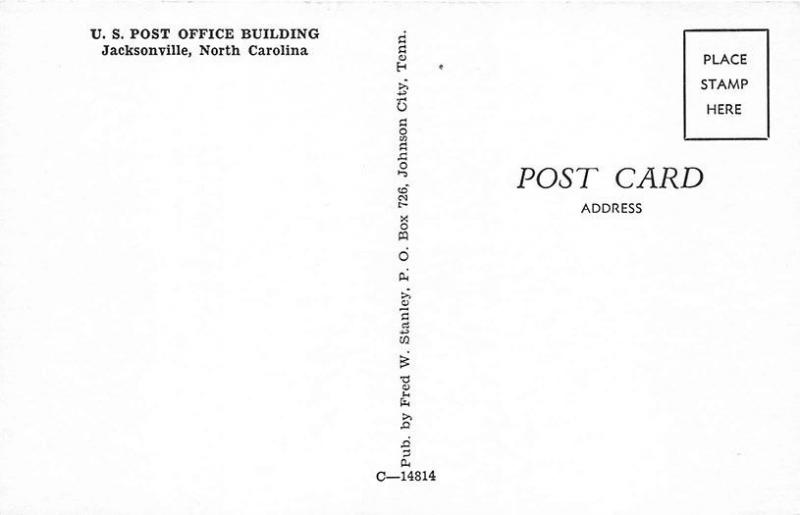 Jacksonville NC U. S. Post Office Edsel Postcard