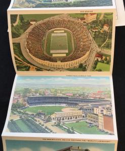 Unused Linen Souvenir Folder w/9 Double sided pics Pittsburgh PA LB