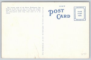 White Mountains New Hampshire~Mt Washington Railway~Vintage Linen Postcard