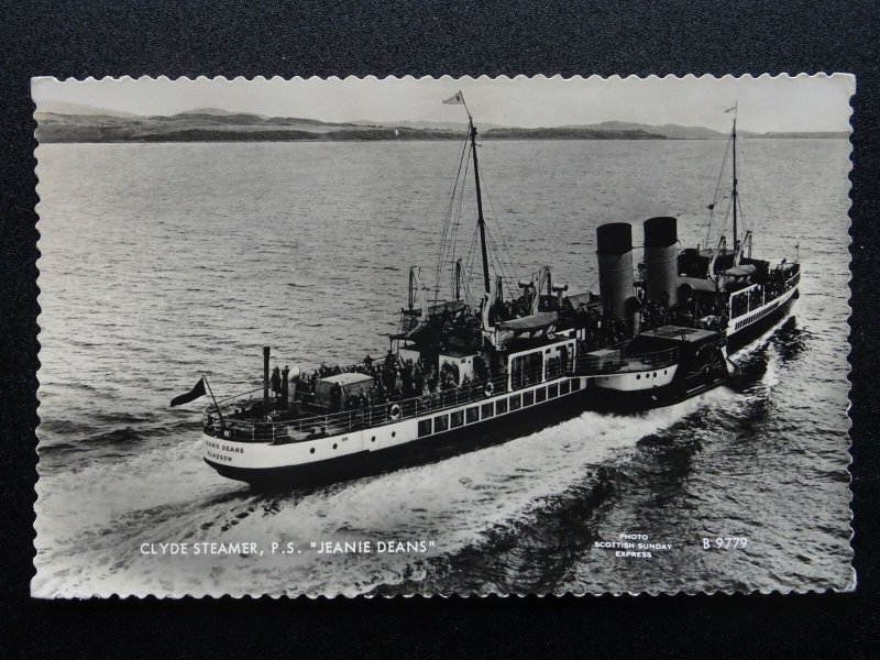 Shipping Craigendoran Clyde Steamer P.S. JEANIE DEANS c1950's RP Postcard