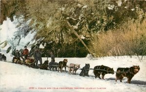 Mitchell Postcard 1990- Yukon Sled Dog Team Freighting through Alaskan Canyon AK