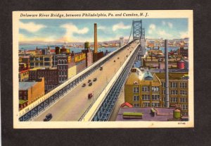 NJ Delaware River Bridge Camden New Jersey & Philadelphia PA Pennsylvania Wilbur