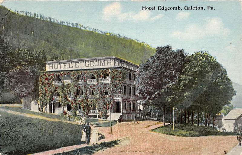 A23/ Galeton Pennsylvania Pa Postcard c1910 Hotel Edgcomb Building