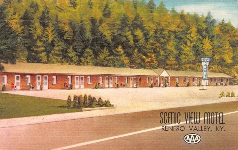 RENFRO VALLEY, KY Kentucky  SCENIC VIEW MOTEL  Roadside  c1940's Linen Postcard