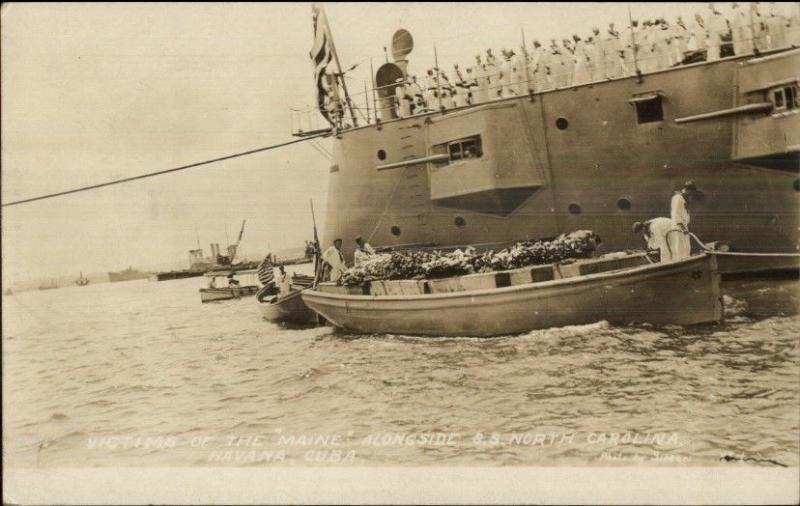 Havana Cuba Uss Maine Ship Sinking Ceremony C1910 Real Photo