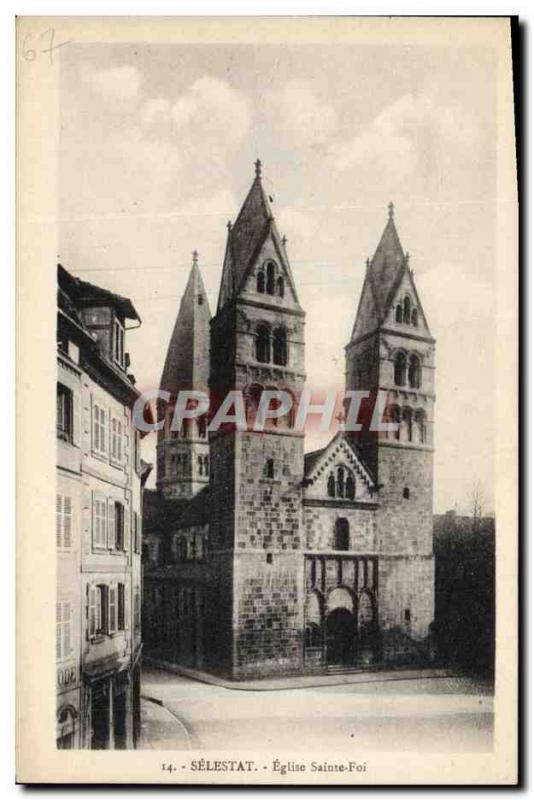 VINTAGE POSTCARD Selestat Church Sainte Faith