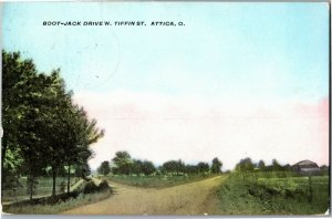 Boot-Jack Drive W. Tiffin St, Attica OH c1909 Vintage Postcard E52