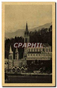 Old Postcard Lourdes Basilica