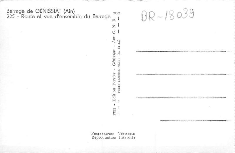 BR18039 Route et vue d esemble du Barrage Barrage de genissiat   france