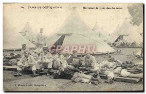 Old Postcard Army Camp Coetquidan A moment of rest in tents