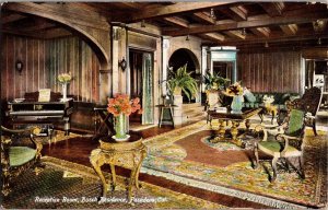 Reception Room, Busch Residence, Pasadena CA c1910 Vintage Postcard I52