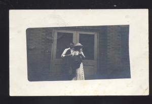 RPPC VINTON IOWA LOVERS MONTICELLO IA. VINTAGE REAL PHOTO POSTCARD