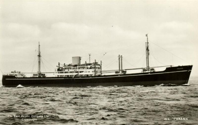 East Asiatic Company (EAC) Motor Ship M.S. Panama (1950s) RPPC