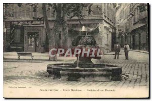 Old Postcard Aix en Provence Cours Mirabeau Water Fountain Spa