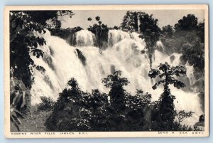 Jamaica B.W.I. Postcard Roaring River Falls c1920’s Antique Unposted