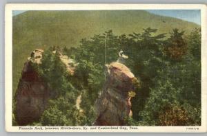 Linen Postcard~Pinnacle Rock..Cumberland Gap,Tennessee