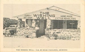 Postcard Arizona Paulsen Wishing well US 89 National Press autos 23-1892