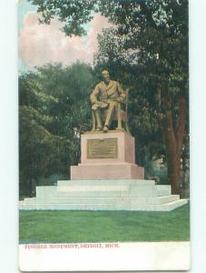 Unused Pre-1907 very early view - PINGREE MONUMENT Detroit Michigan MI n5604