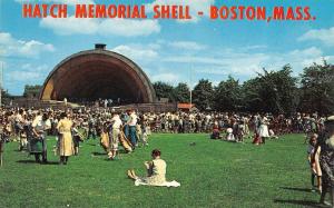 BOSTON, MA Massachusetts  HATCH MEMORIAL SHELL~Concert Bandstand Chrome Postcard