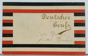 Deutcher Patriotic Germany Embossed Eagle Crest c1901 Postcard K18