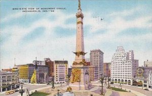 Indiana Indianapolis Birds Eye View Of Monument Circle