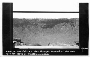 Arizona Winslow View Meteor Crater 1950s Route 66 RPPC Photo Postcard 22-4771