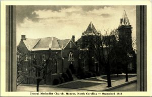 Central Methodist Church Monroe North Carolina NC UNP Graycraft Postcard D9