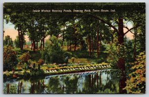Terre Haute IN~Izaak Walton Rearing Ponds @ Deming Park~PM 1945~Linen Postcard