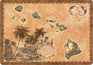 Hawaiian Islands Kauai Niihau Oahu Molokai Maui Lanai Kahoolawe H postcard