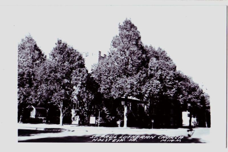 Old HOLSTEIN Iowa Ia RPPC Postcard LUTHERAN CHURCH Ida