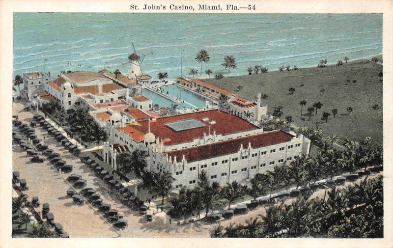 2~ca1920's Postcards  Miami, FL Florida  ST JOHN'S CASINO & OCEAN BEACH CASINO